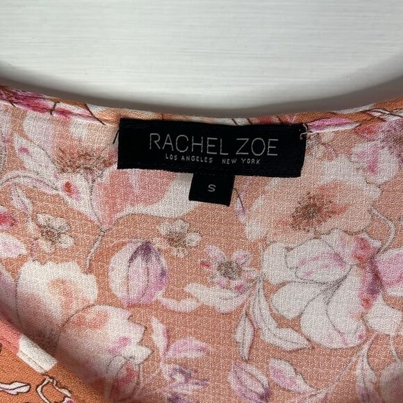 Rachel Zoe High Low Floral Boho Blouse with Bell Sleeves Size Small - Picture 4 of 11
